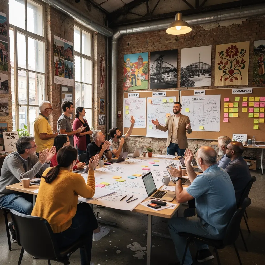 Diákok egyetemi előadáson, ahol a politikai elméletekről tanulnak.