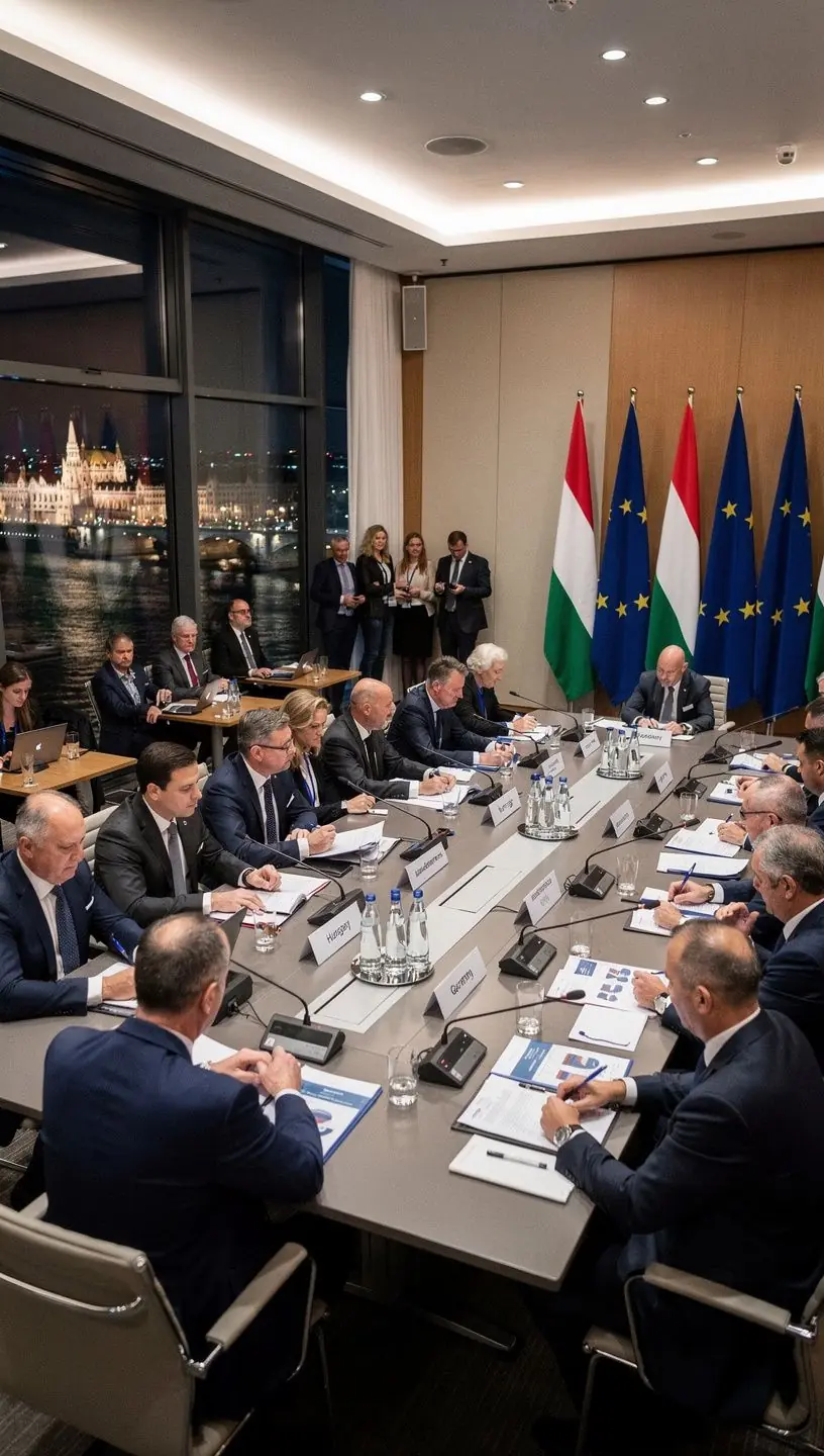 Politikai pártok logói egy kampányplakáton, amely a választásokra készül.