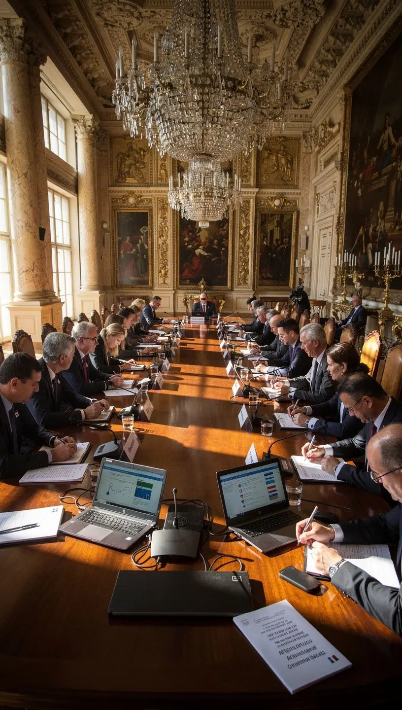 Tudósok, akik közösen dolgoznak egy kormányzati politika kutatásán.