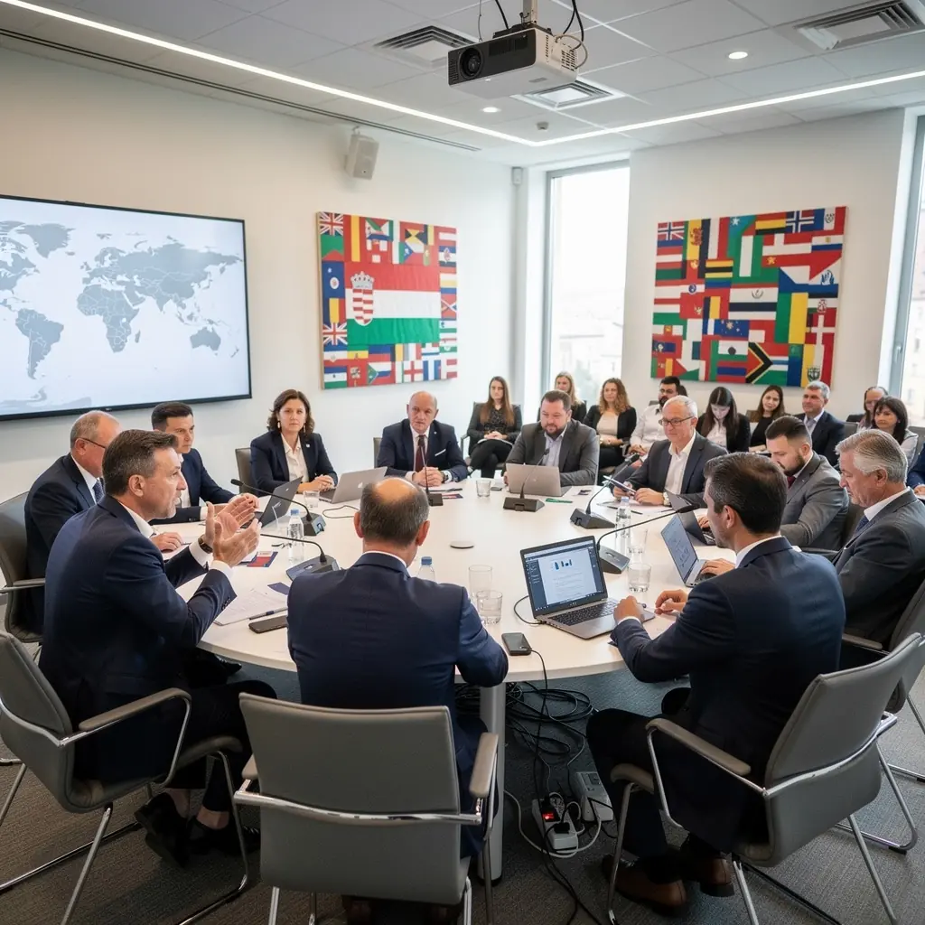 Tudósok, akik közösen dolgoznak egy kormányzati politika kutatásán.